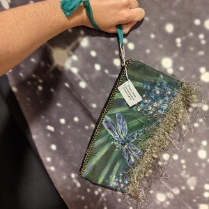 Desert Jewels Green Hand Painted Dragonfly Tote